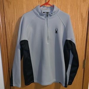 Spider gray and black half zip pullover